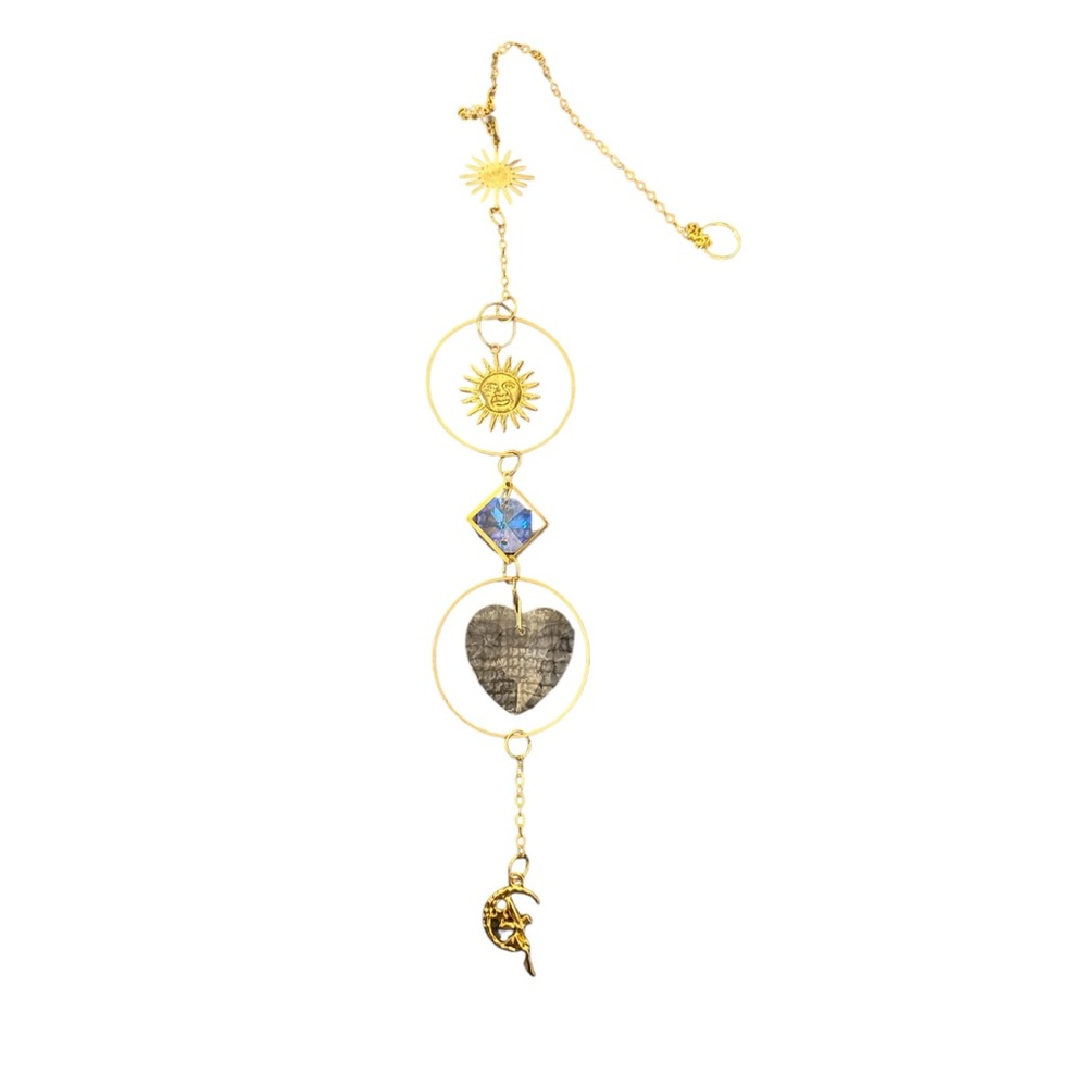 Long Golden Crystal Prism and Charm Suncatchers - Picture 6 of 11